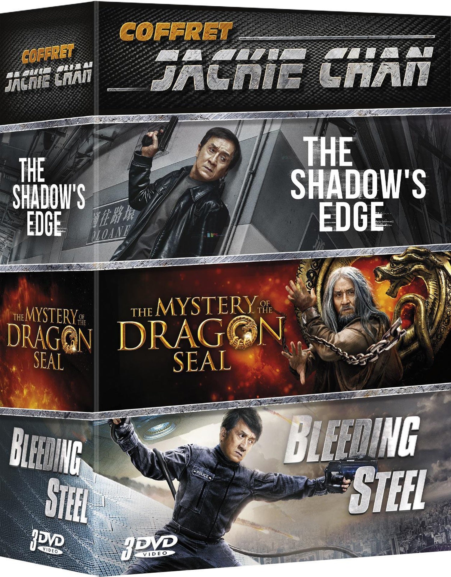 Jackie Chan - Coffret 3 films : The Shadow's Edge + The Mystery of the Dragon Seal + Bleeding Steel [DVD]