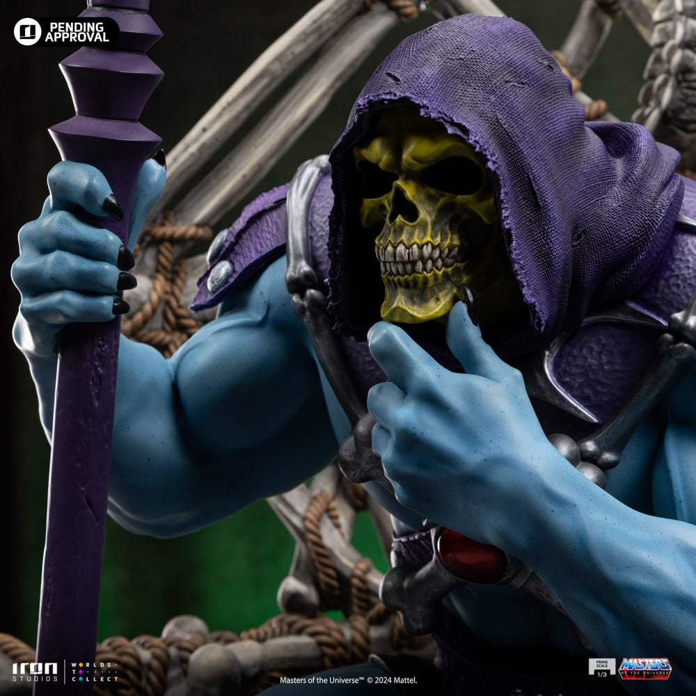 Iron Studios - Prime Scale 1/3 - Les Maîtres de l'Univers - Skeletor sur son trône Statue 67cm - flash vidéo