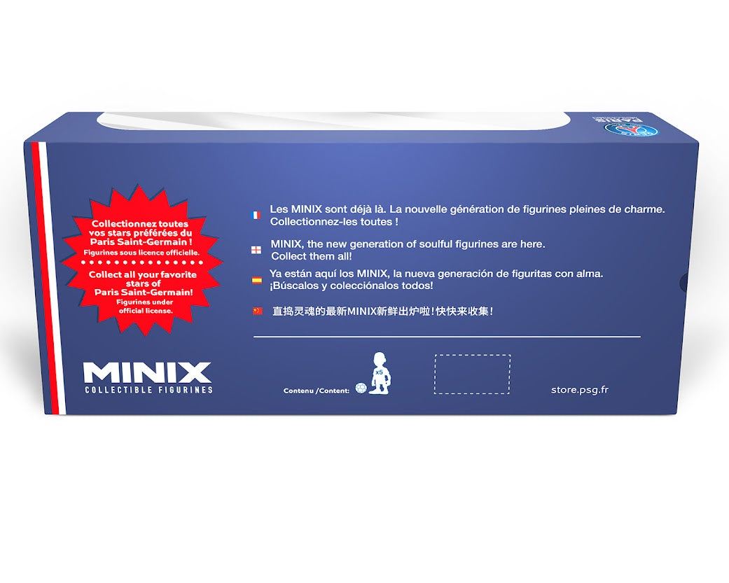 Minix -Football -PSG -Pack de 5 (Mbappe/Dembele/Asensio/Marquinhos/Donnarumma) -Figurine -7 cm