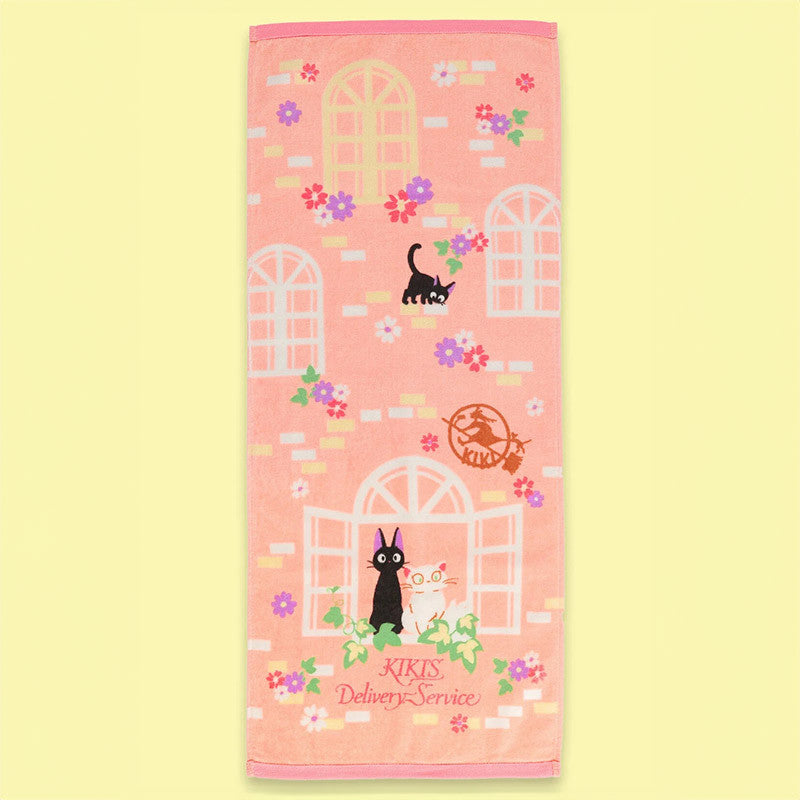 Ghibli - Kiki la petite sorcière - Serviette Natsu Jiji Douce rose 34x80cm