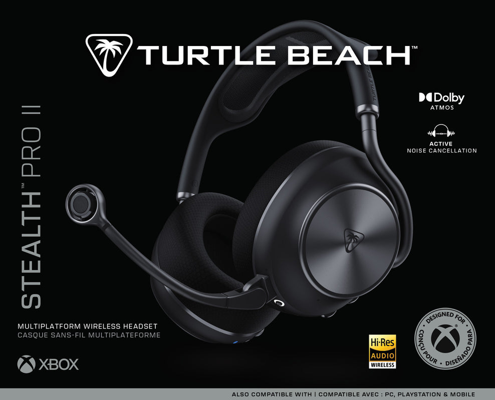 Turtle Beach - Casque sans fil multiplateforme Stealth Pro II Noir pour Xbox, PlayStation, PC et appareils mobiles Bluetooth