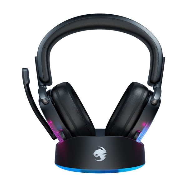 Roccat - Casque gaming RGB sans fil avec audio 3D et station Syn Max Air pour PC, PlayStation et Nintendo Switch - flash vidéo