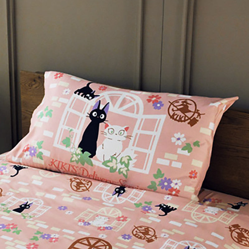 Ghibli - Kiki la petite sorcière - Housse de coussin Natsu Jiji Douce rose