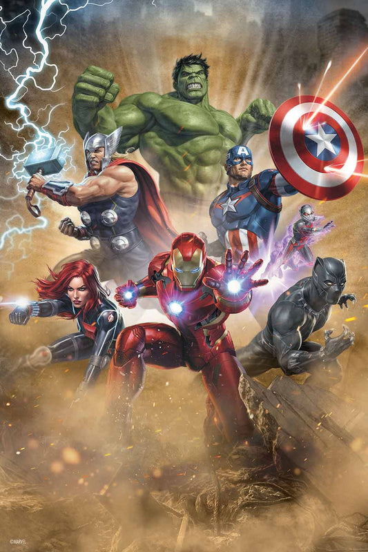 Marvel - Puzzle livre lenticulaire Les Avengers originaux 300 pcs 41x31 cm