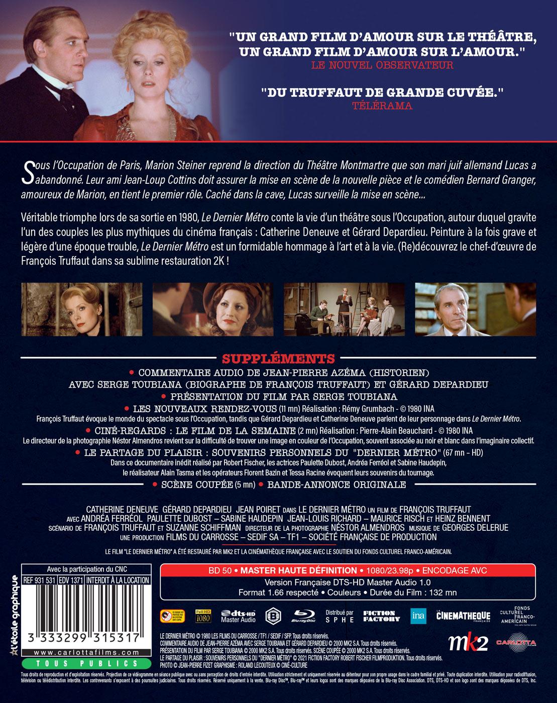 Le Dernier métro [Blu-ray]