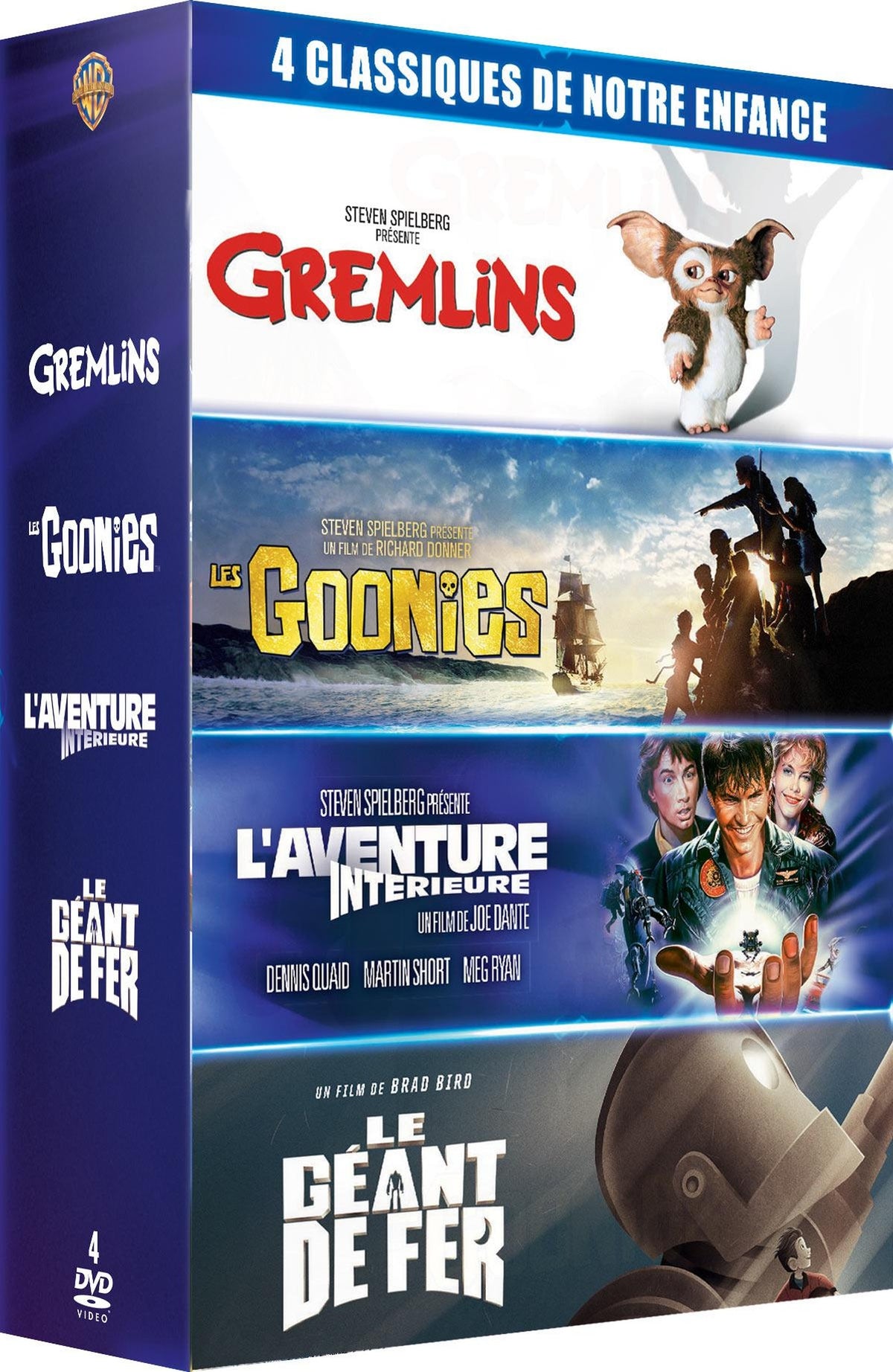 4 classiques de notre enfance - Coffret : Gremlins + Les Goonies + L'Aventure intérieure + Le Géant de fer [DVD]