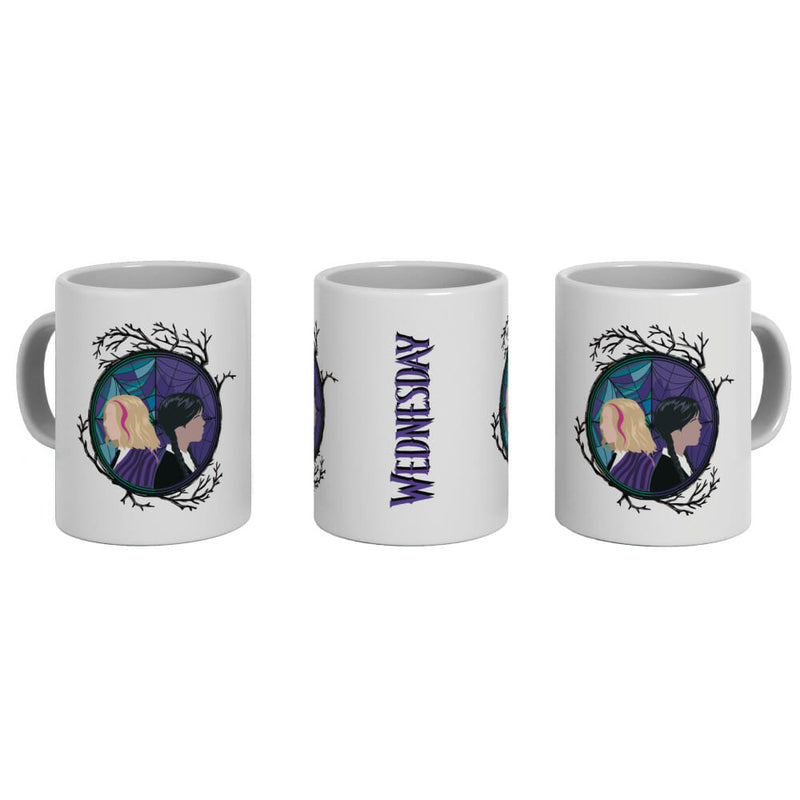 Netflix - Mercredi - Mug à sublimation - Mercredi fenêtre colorée