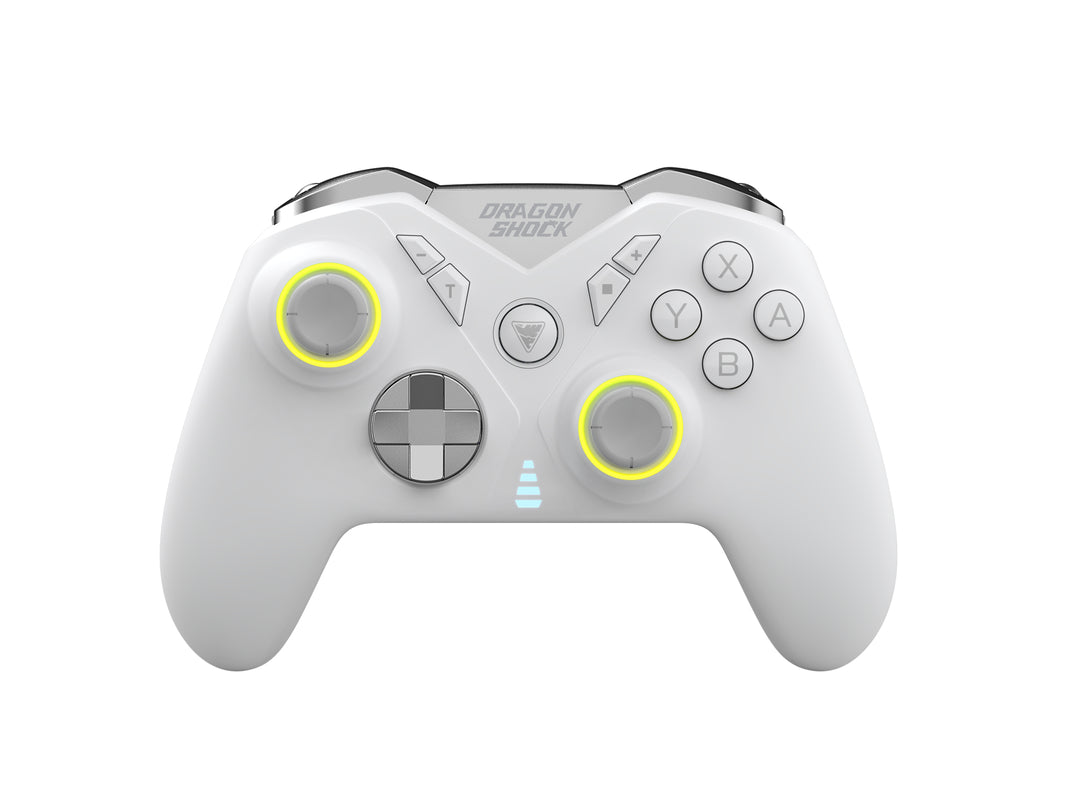 DragonShock - Manette sans fil NEBULA PRO Blanche pour Nintendo Switch, Switch Lite, Switch OLED, PS3, PC et Android