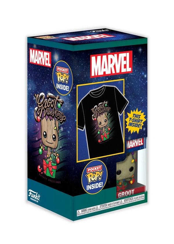 Funko Pocket Pop! & Tee: Guardians of the Galaxy - Holiday Groot - XL - flash vidéo