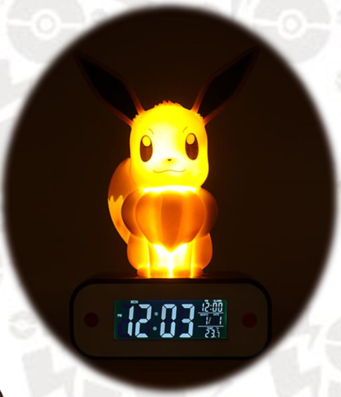 Pokemon - Horloge Alarme FM Led Evolie