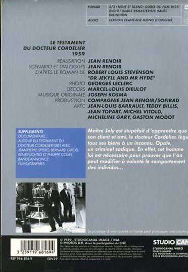Le Testament du docteur Cordelier [DVD]
