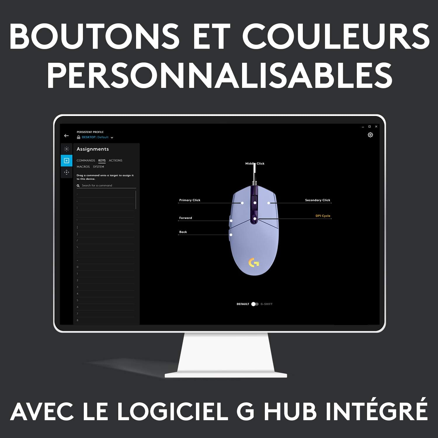 Logitech Souris de jeu sans fil G203 Lightsync Lilas - flash vidéo