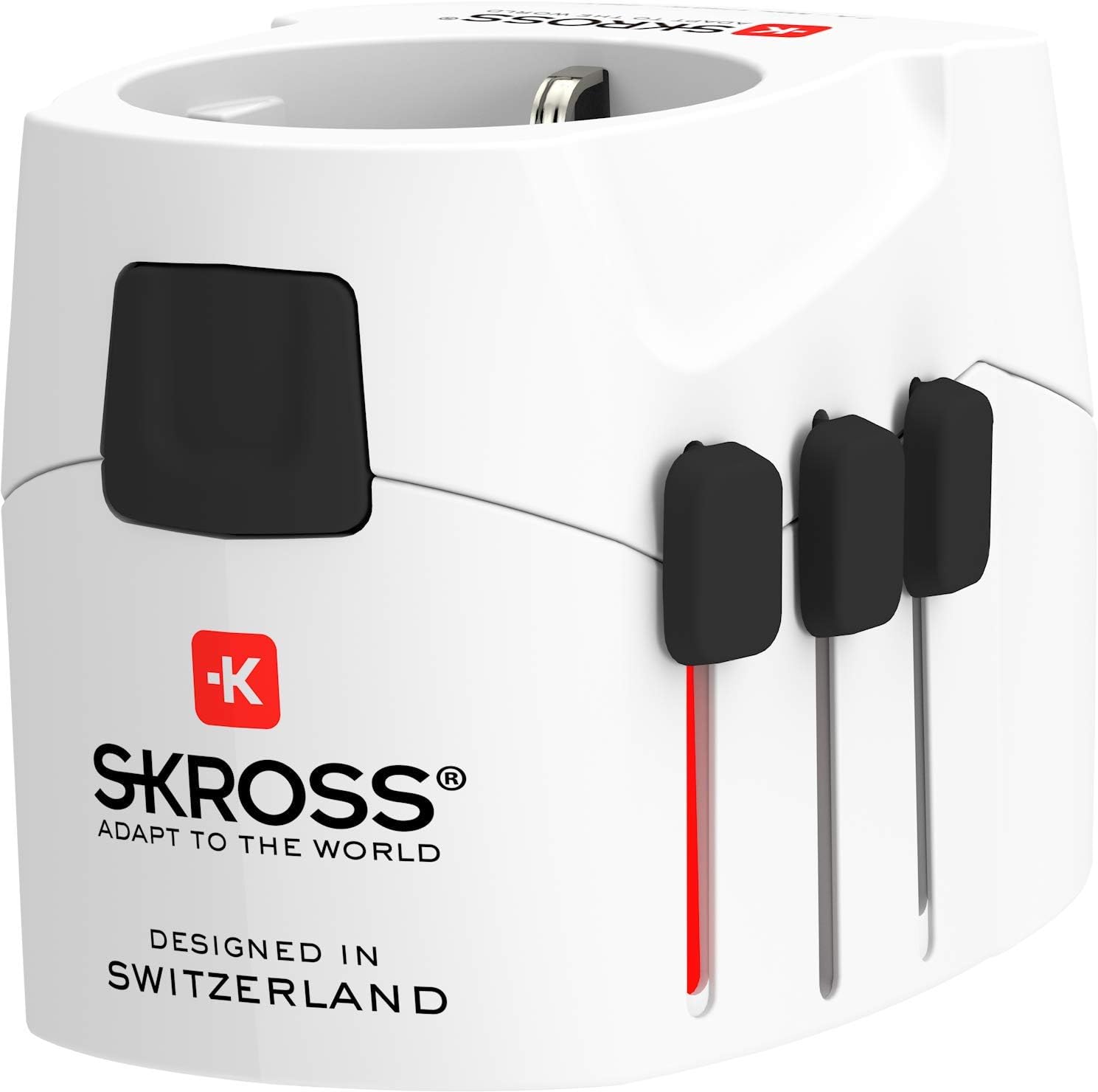 Skross - World Travel Adapter with Ground Plugs (no Swiss & Italy) + 4 USB SLOT 2400 mA White