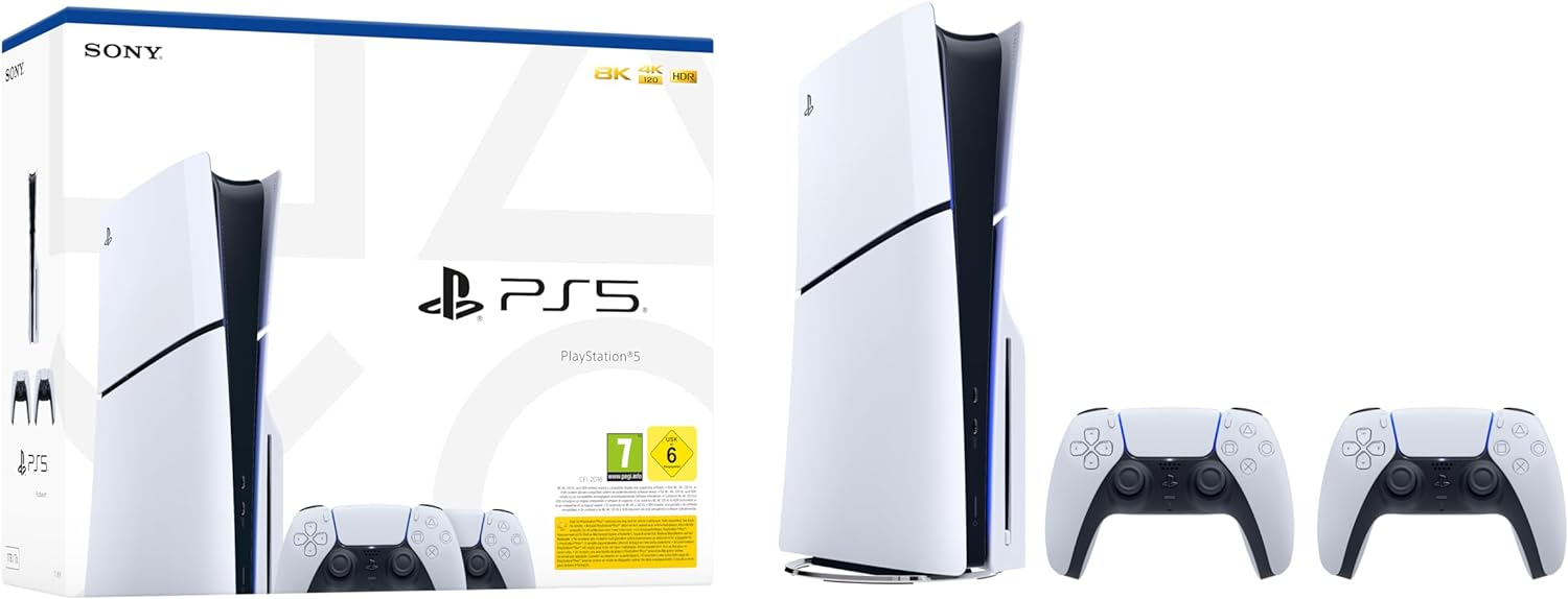 PlayStation 5 White (Slim Model) + Extra DualSense Controller