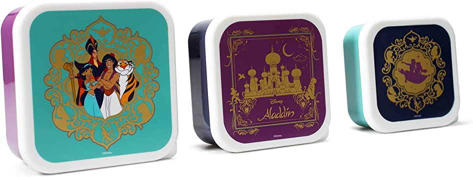 Disney - Ensemble de trois boîtes à goûter Aladdin