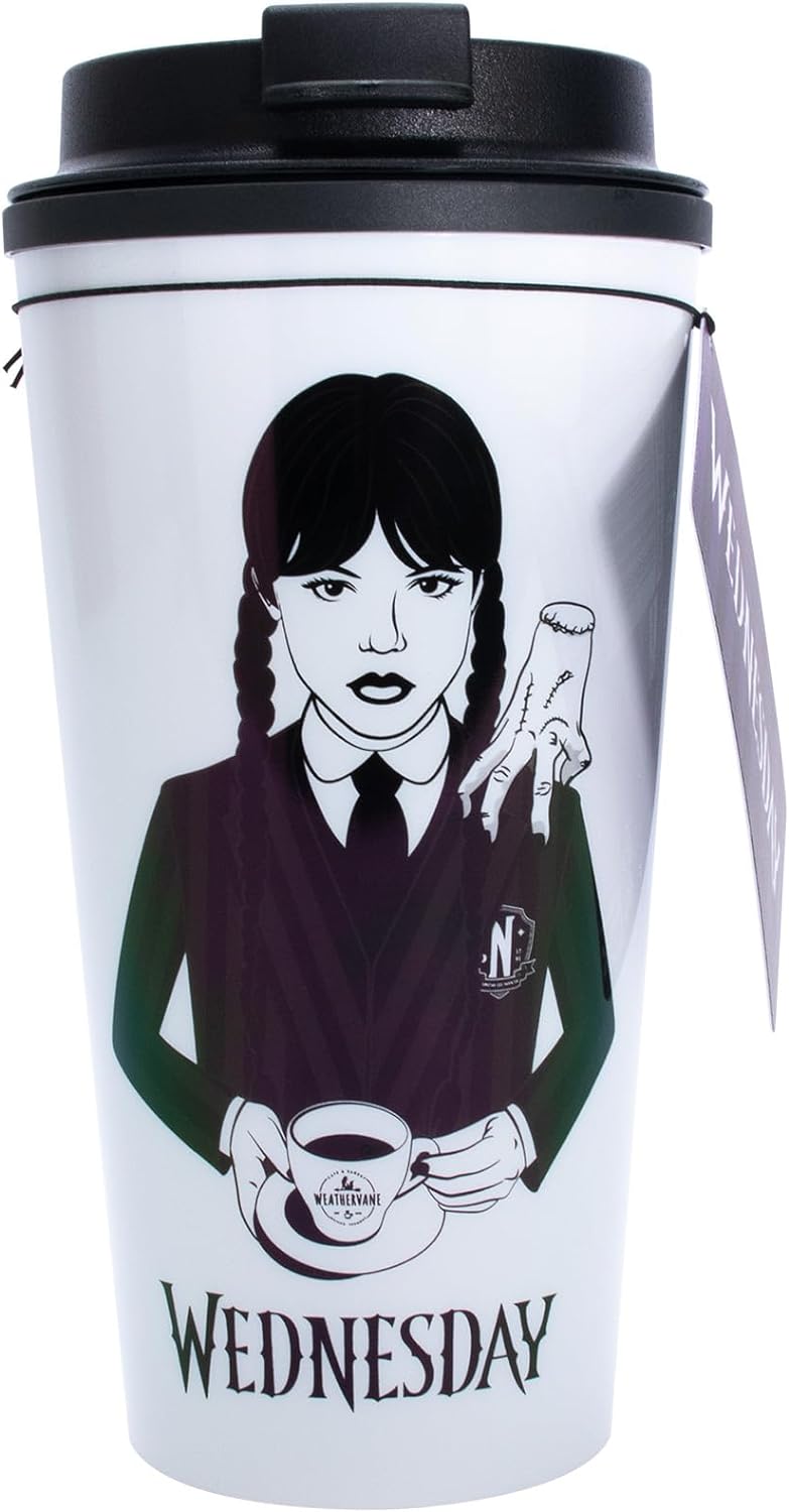 Mercredi - Mug de voyage isotherme compact en inox 450ml - flash vidéo