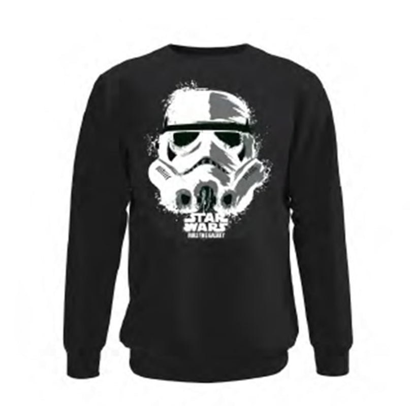 Star Wars - Stormtrooper Head Tag Black Men's Round Collar Sweat - S