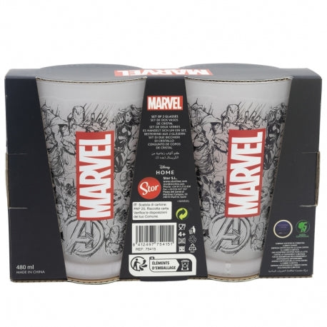 Stor - Marvel - Lot de 2 verres tumbler 490ml
