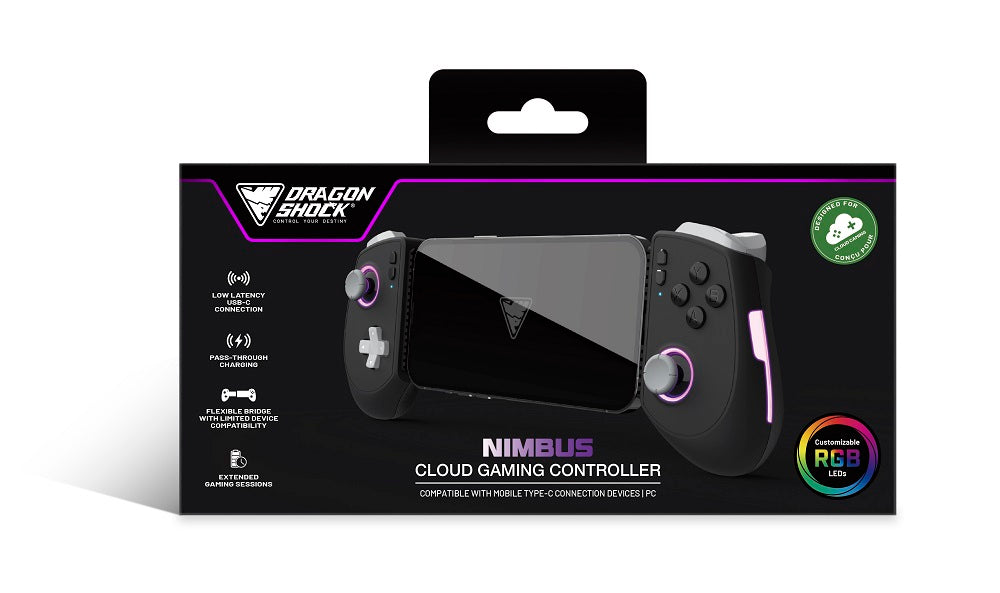 DragonShock - Manette sans fil Bluetooth Nimbus Noire pour Mobile