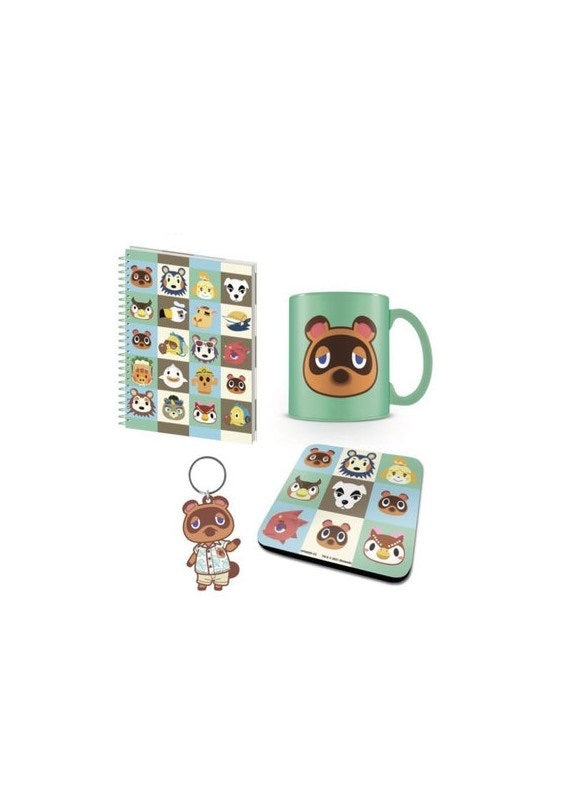 Nintendo - Animal Crossing - Coffret cadeau (New Horizons Faces) : Mug, carnet, dessous de verre et porte-clés