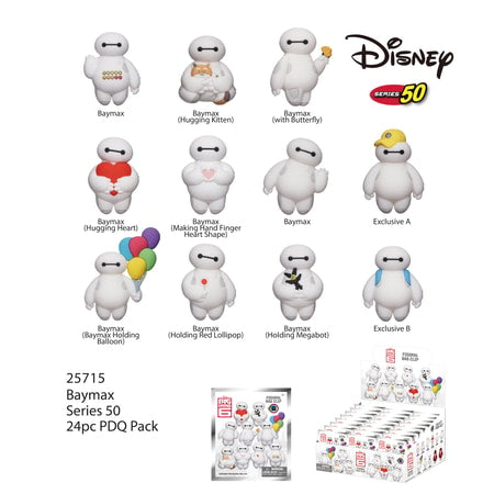 Les Nouveaux Héros - Assortiment en blind box de figurines de sac de collection Baymax en mousse (24 pcs) - flash vidéo