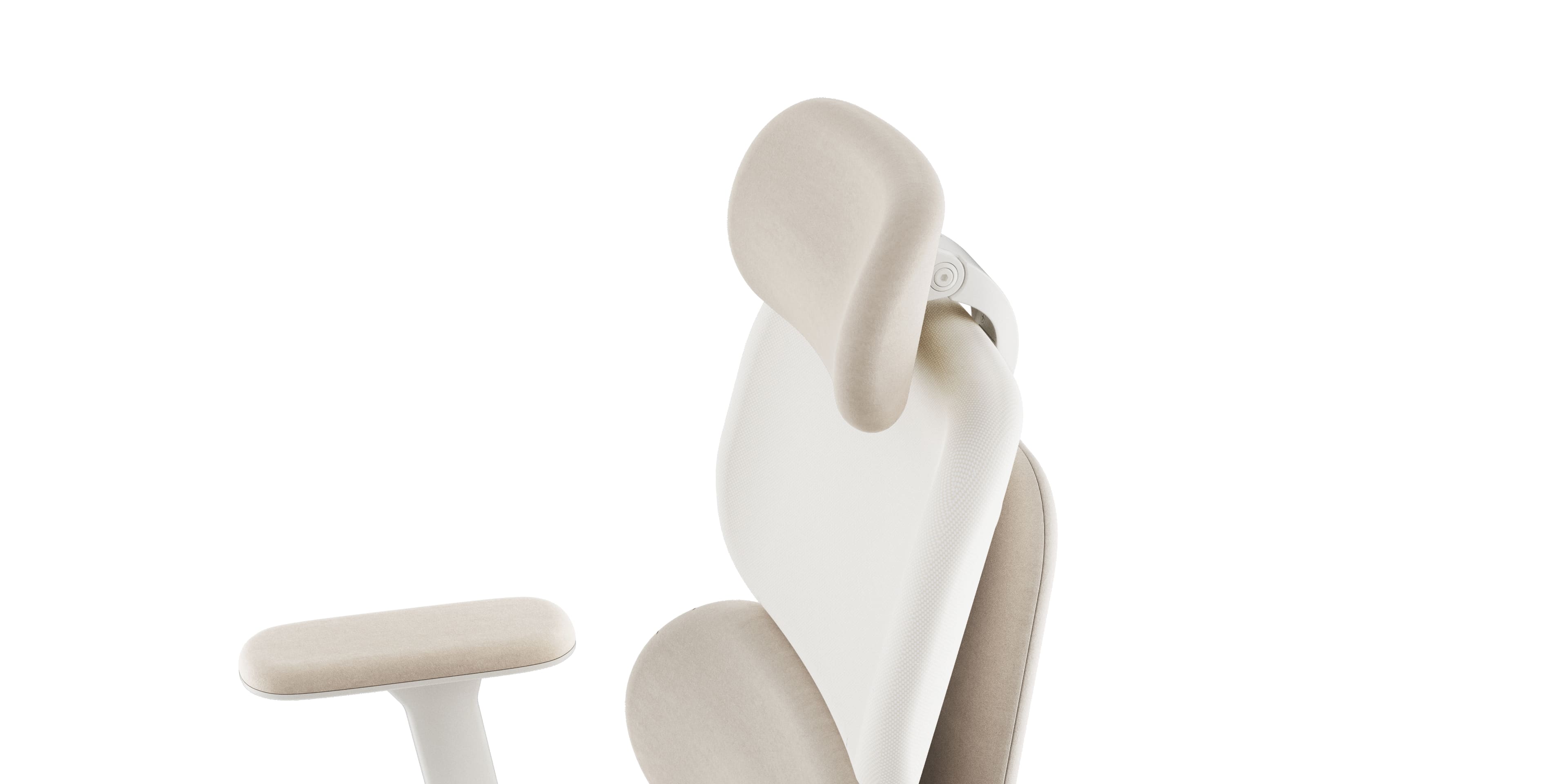 TGIF Gaming - Chaise de bureau ergonomique avec repose-pieds MUSE Ivoire et Blush