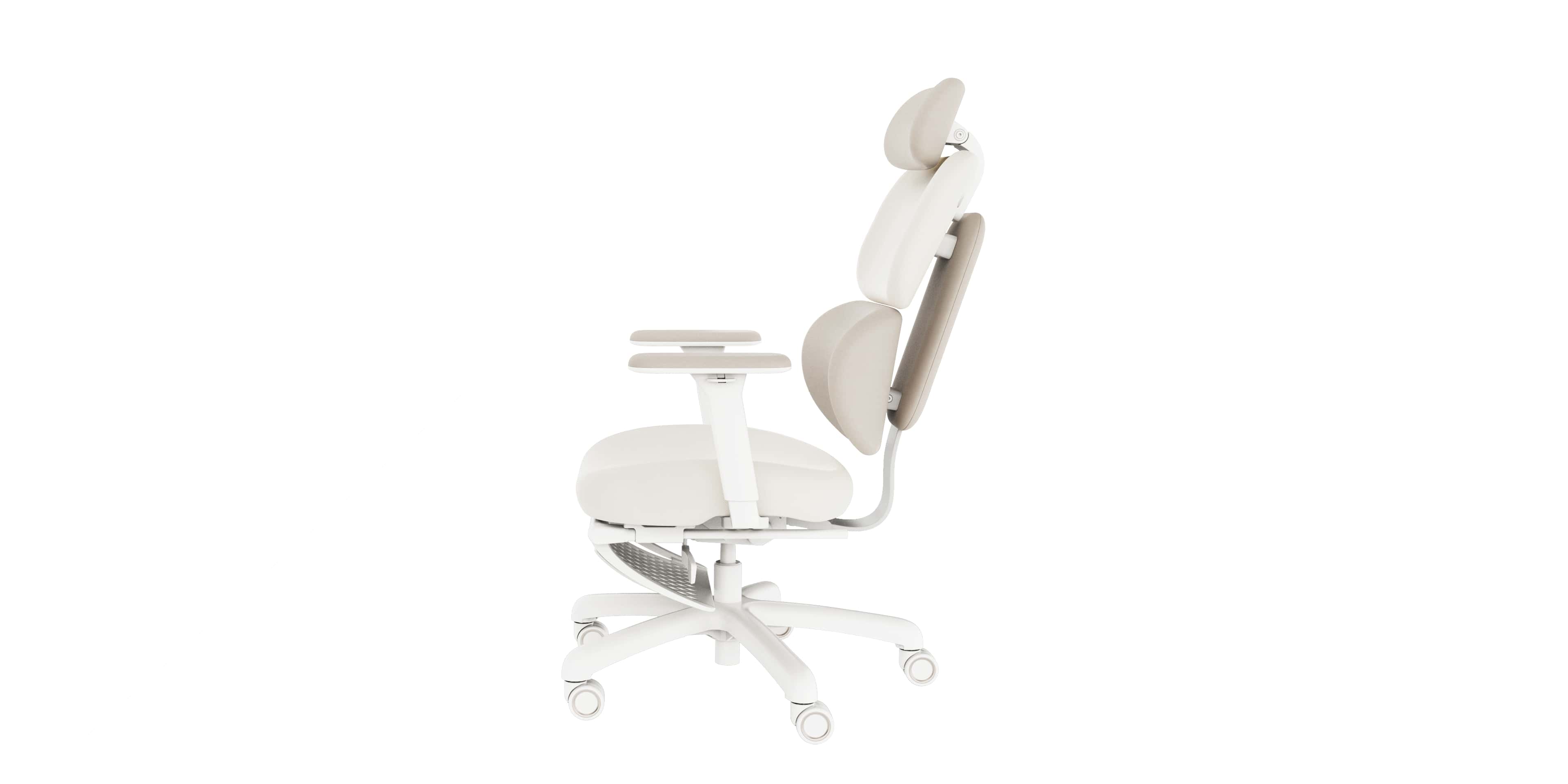 TGIF Gaming - Chaise de bureau ergonomique avec repose-pieds MUSE Ivoire et Blush