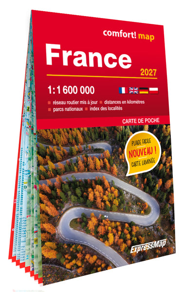 France 2027 1/1.600.000 (carte poche format laminee) - nouvelle edition