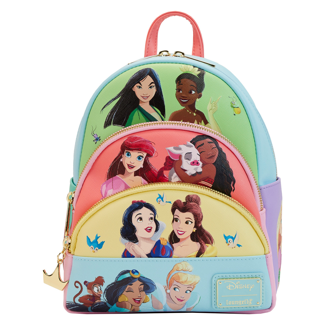 Loungefly: Disney - Princess Collage Triple Pocket Mini Backpack - flash vidéo