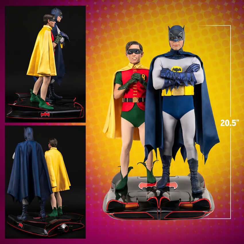 PureArts - 1:4 Scale Statues - Batman '66 - Batman et Robin Statue 52cm - flash vidéo