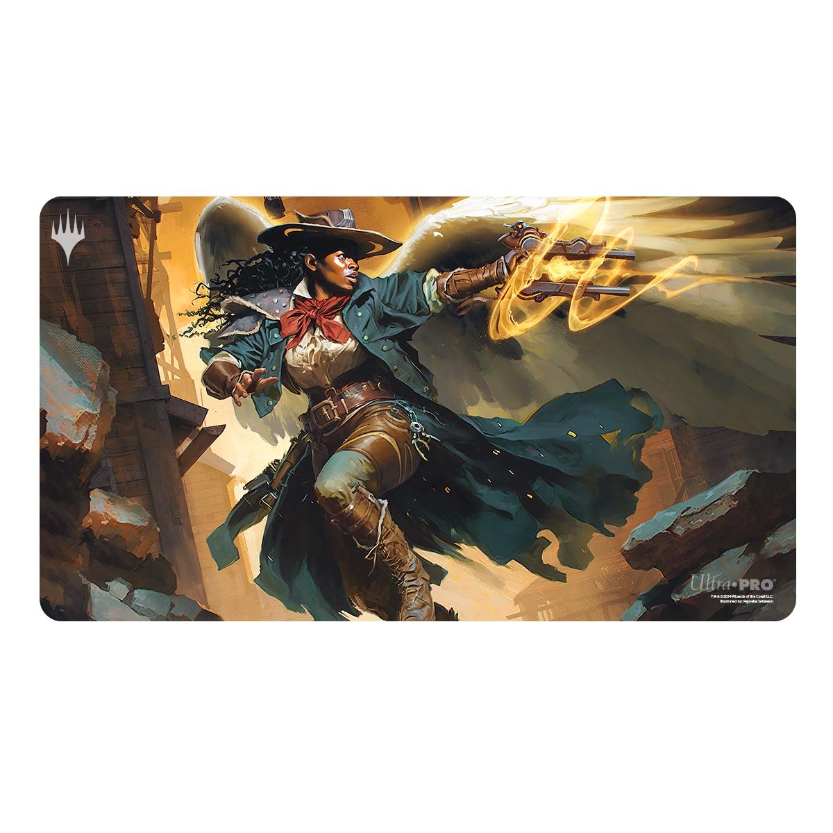 Ultra Pro - Magic: The Gathering - Outlaws of Thunder Junction - Tapis de jeu L'Archange des dîmes (60 x 34 cm) - flash vidéo