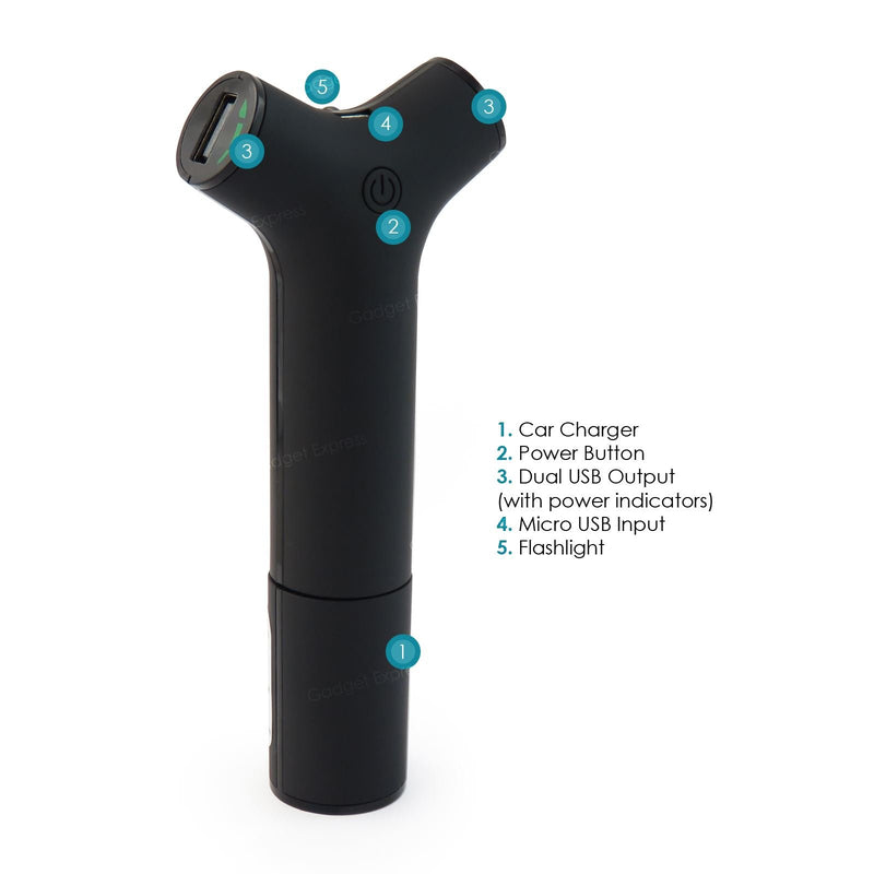 Mobility Lab Car Charger with Power Bank Torch 2600 mAh
