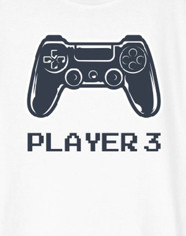 Gaming - T-Shirt Enfant Blanc Joueur 3 - 8 ans
