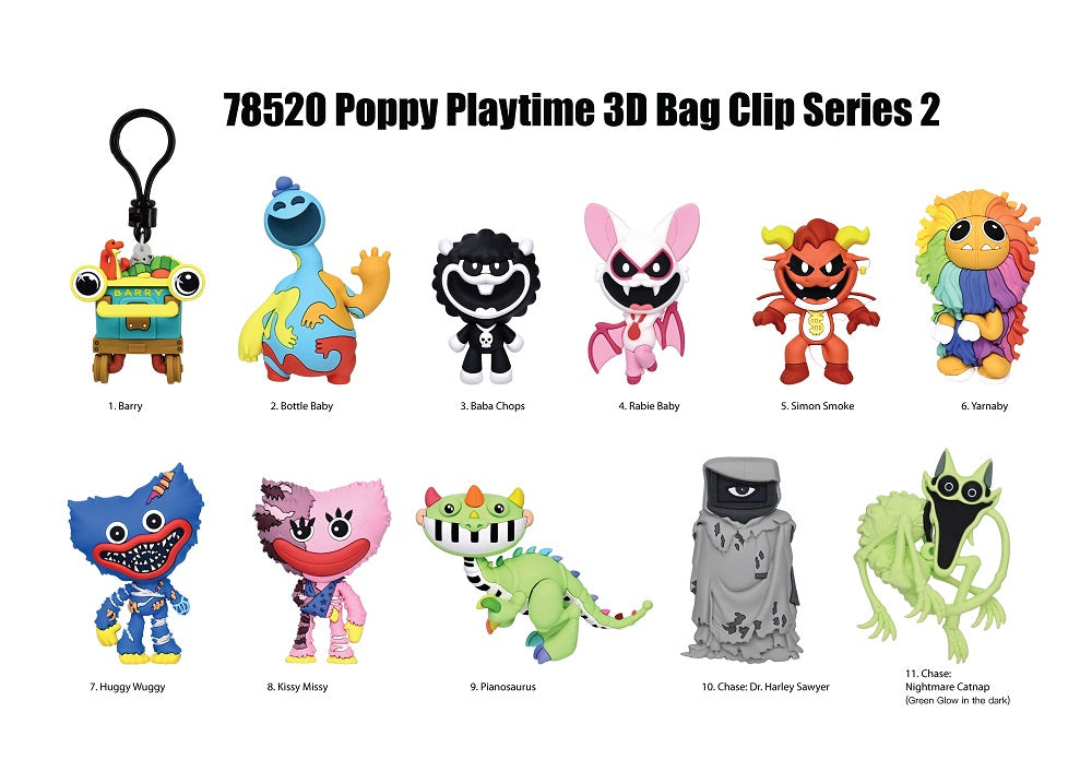 Poppy Playtime - Assortiment en blind bag de figurines de sac de collection en mousse (Série 2) (24 pcs)