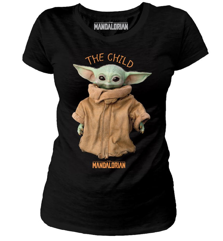 The Mandalorian - T-shirt Noir Femmes Logo The Child - XL