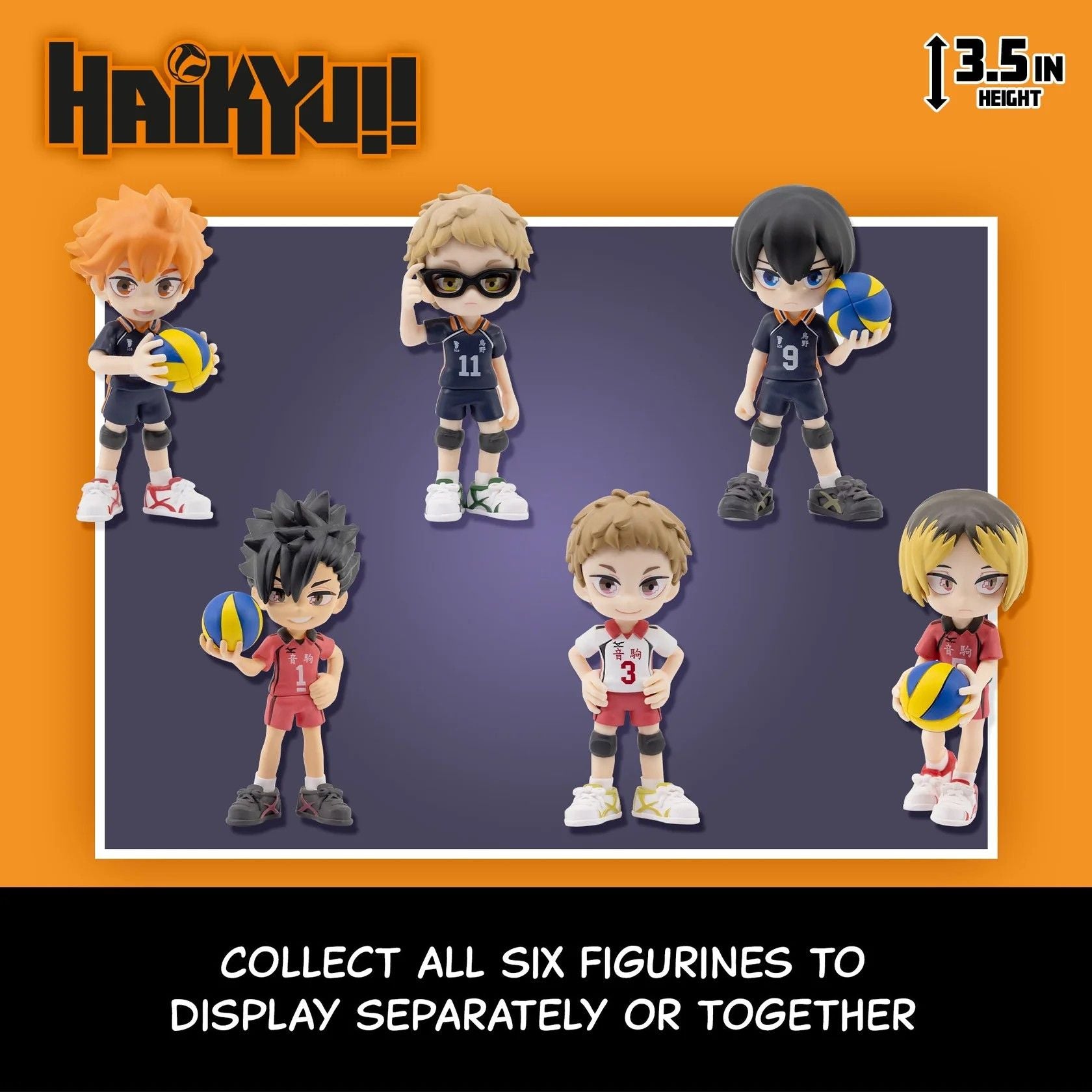YuMe Anime Figures Blind Box - Display de figurines Haikyu (6 unités)