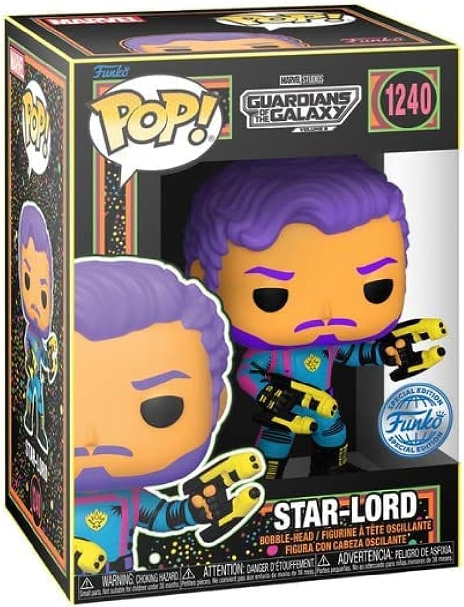 Funko Pop! Marvel: Guardians of the Galaxy Vol. 3 - Star-Lord (Blacklight) - Special Edition - flash vidéo
