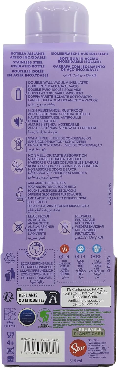 Stor - Disney - Lilo et Stitch - Bouteille Isotherme en Acier Inoxydable 515ml "Stitch Palmiers"