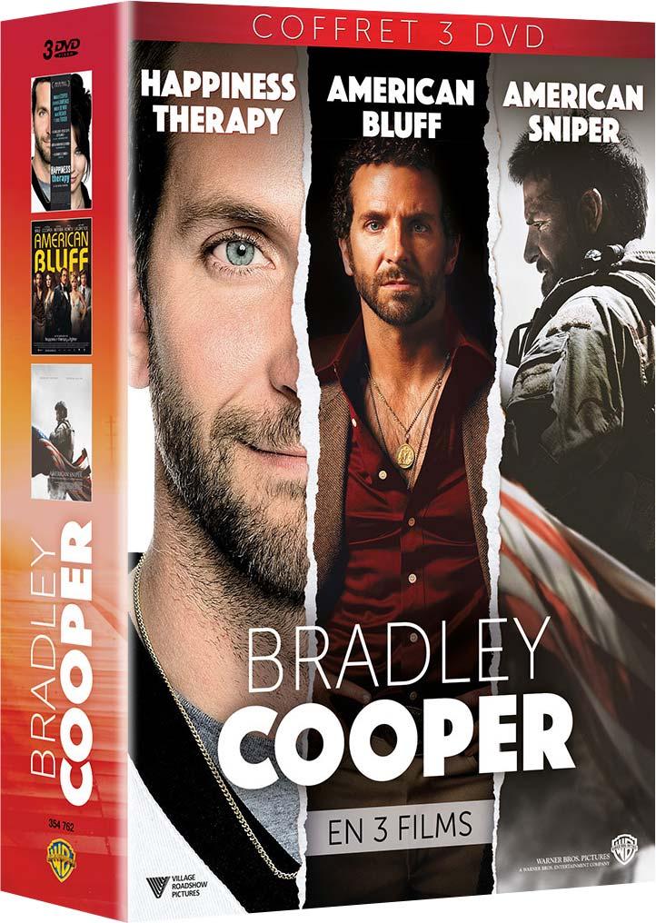 Bradley Cooper en 3 films : Happiness Therapy + American Bluff + American Sniper [DVD]