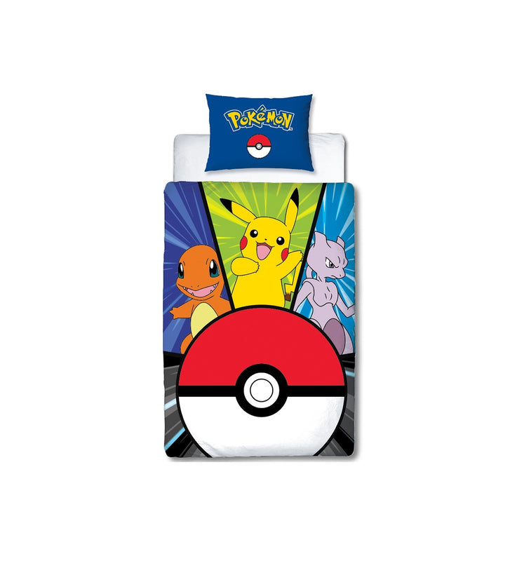 Pokémon - Parure de lit en microfibre Pikachu et ses amis III (140x200cm + 63x63cm)