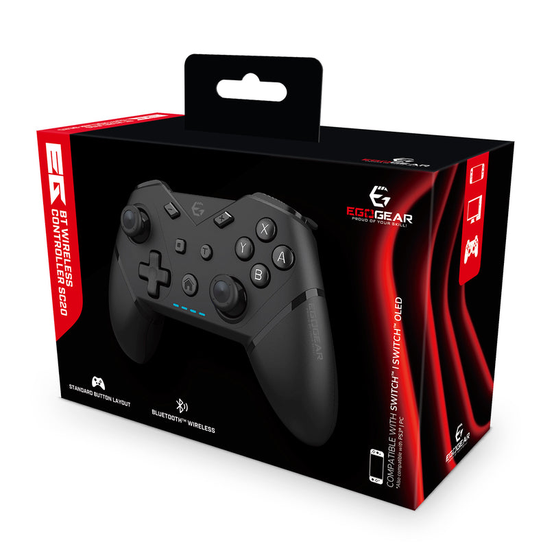 EgoGear - Manette sans fil Bluetooth SC20 Noire pour Nintendo Switch, Switch OLED, PS3 et PC
