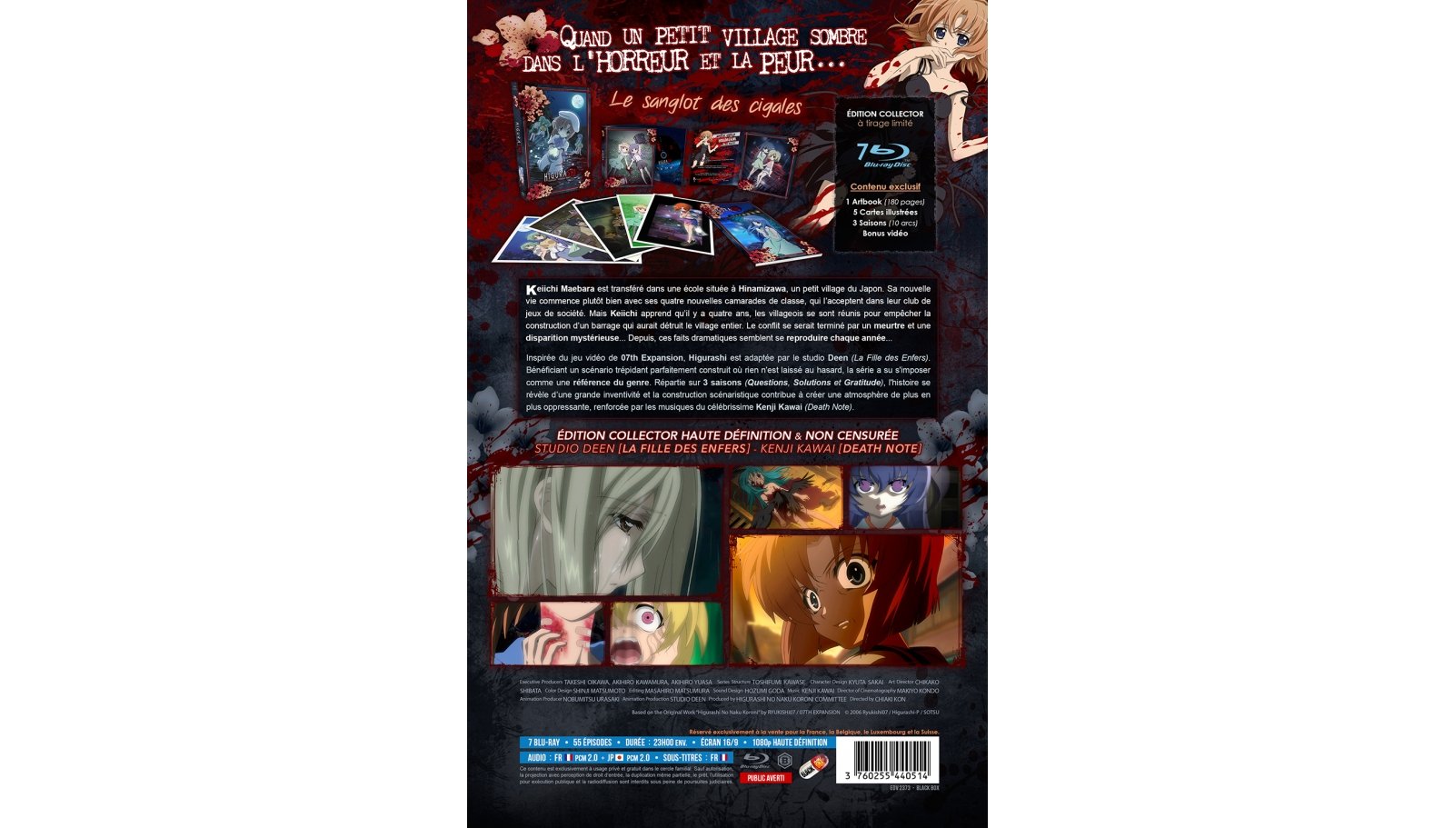 Higurashi : Hinamizawa, le village maudit - Intégrale (2 saisons + 5 OAV) - Edition collector limitée - Coffret A4 Blu-ray