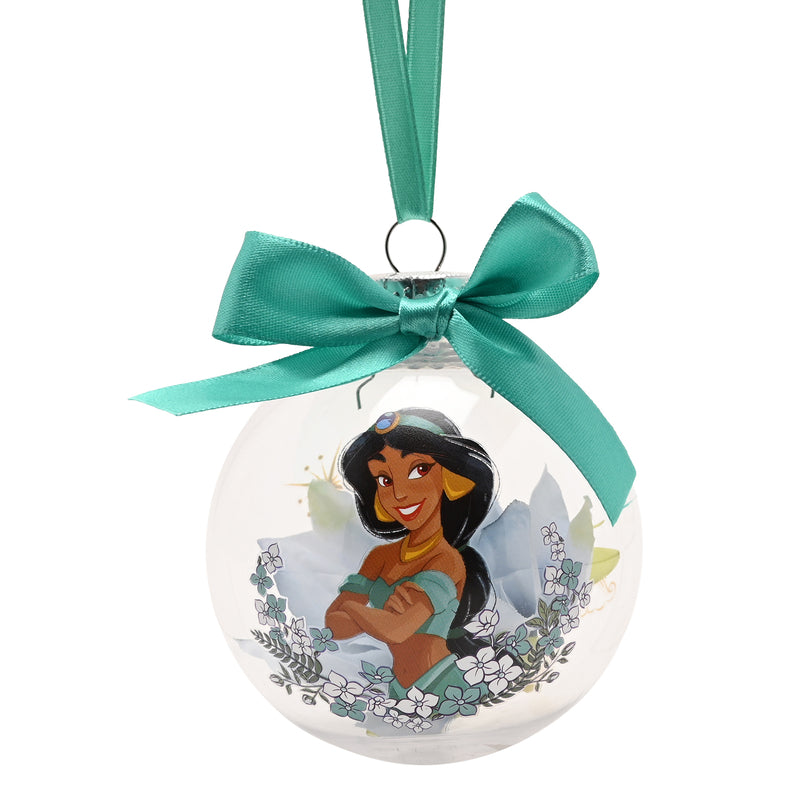 Disney - Princesse - Boule de Noël avec des Fleurs Artificielles - Jasmine
