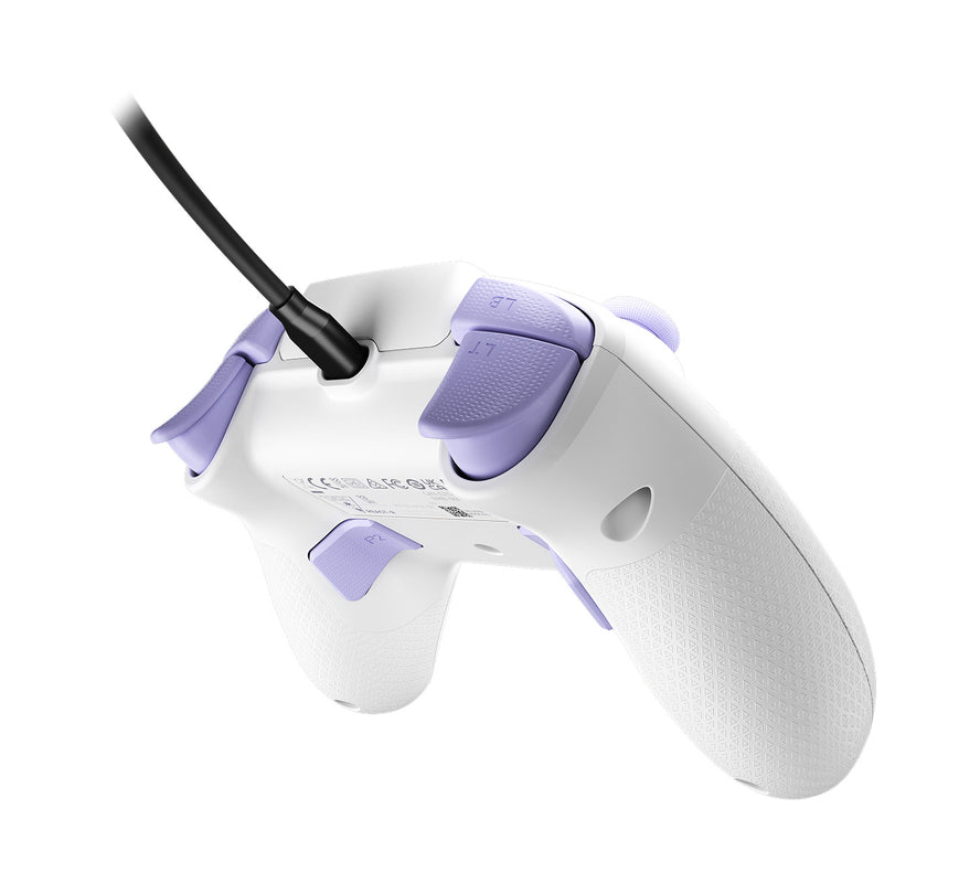 Turtle Beach - Manette de jeu filaire REACT-R Blanche et Violette pour Xbox Series X|S, Xbox One et Windows 10/11
