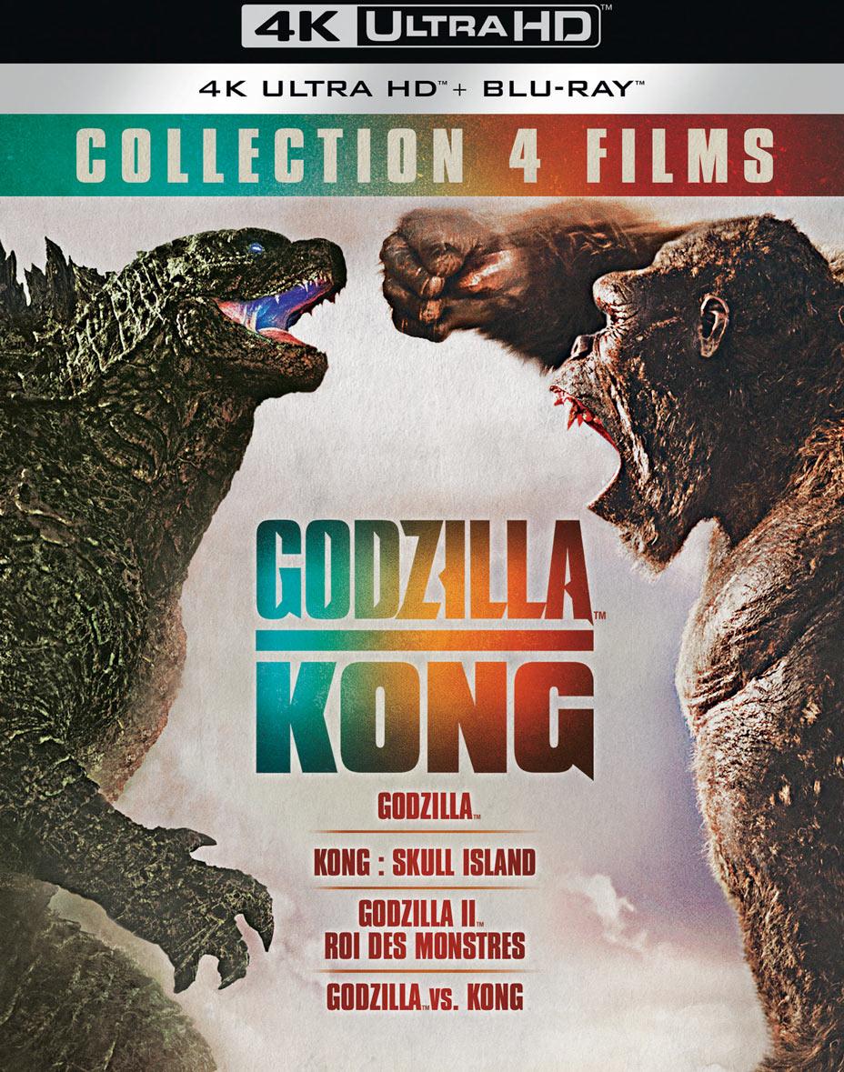 MonsterVerse (Godzilla/Kong) - Collection 4 films : Godzilla + Godzilla : Roi des monstres + Kong : Skull Island + Godzilla vs Kong [4K Ultra HD]