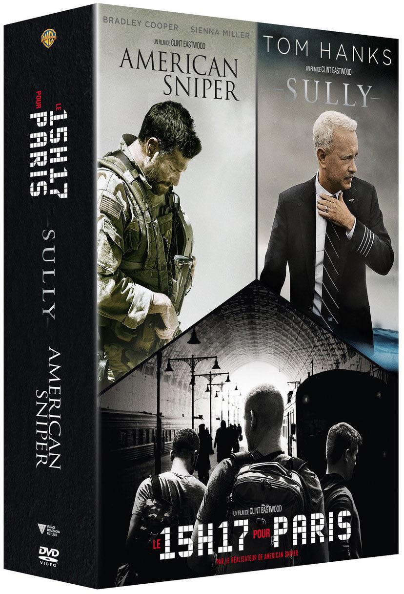 Clint Eastwood - Portraits de Héros - Le 15h17 pour Paris + Sully + American Sniper [DVD]