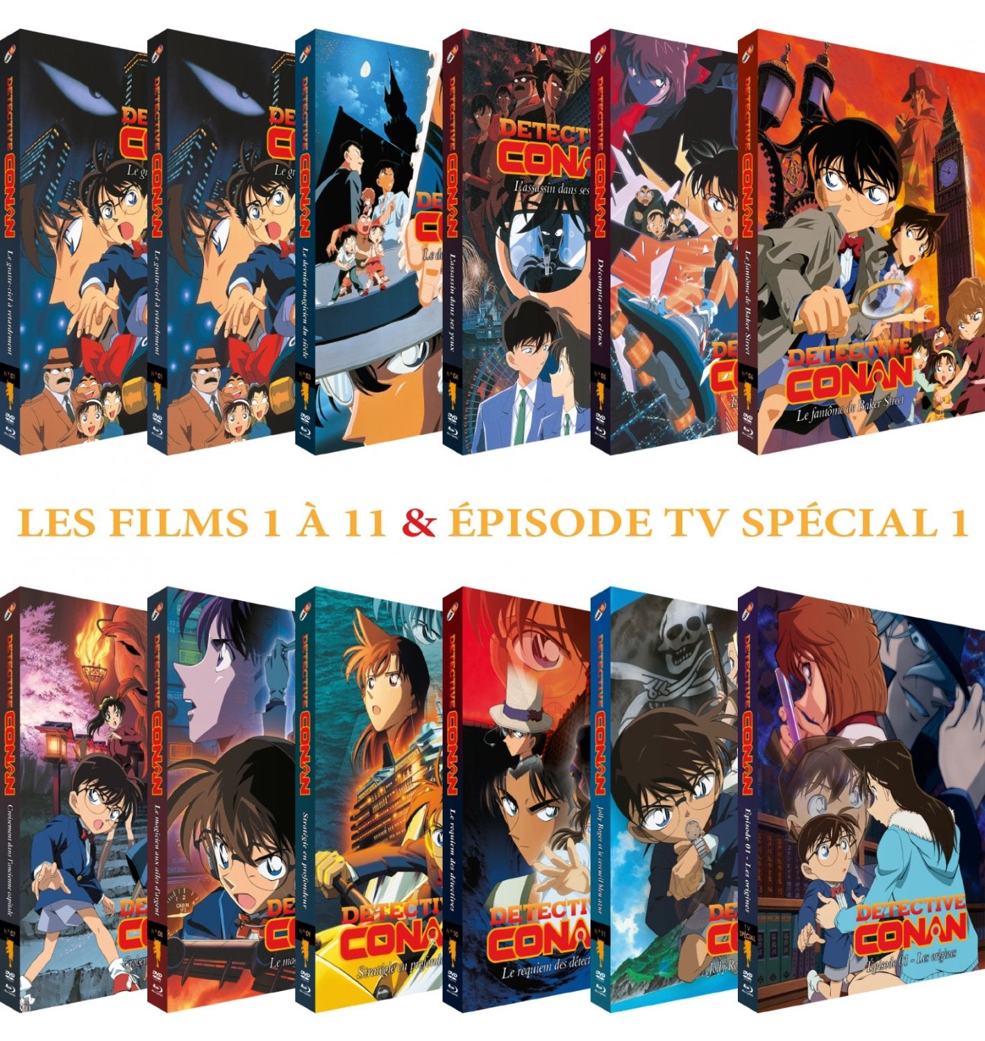 Détective Conan - Films 1 à 11 + TV Spécial 1 - Pack 12 Combo DVD + Blu-ray