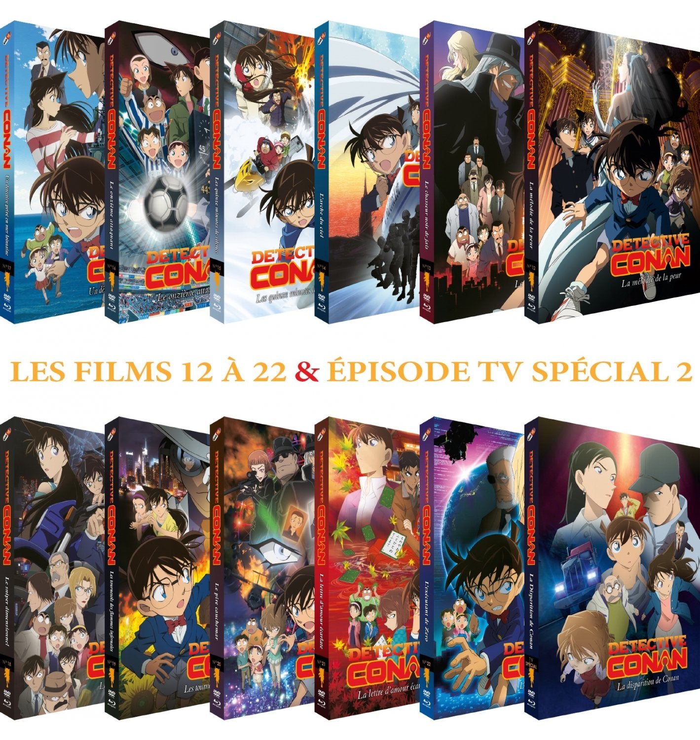 Détective Conan - Films 12 à 22 + TV Spécial 2 - Pack 12 Combo DVD + Blu-ray