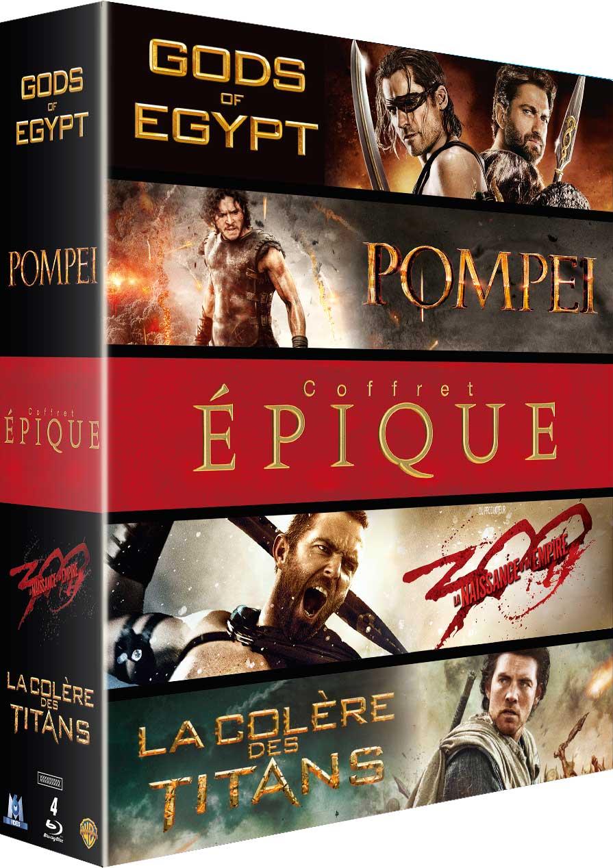 Coffret épique : Pompéi + Gods of Egypt + La Colère des titans + 300 : la naissance d'un empire [Blu-ray]