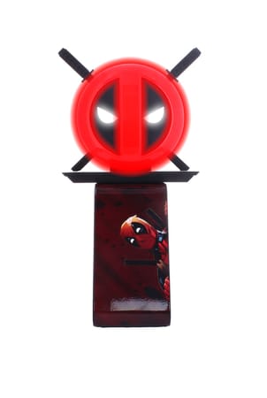 Cable Guys Ikon - Marvel - Deadpool Logo Support Lumineux Chargeur pour Téléphone et Manette (Sans Batterie)